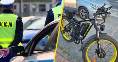 Policjanci jechali 50 km na godz. Nagle zaczął ich wyprzedzać rowerzysta. Na podwójnej ciągłej