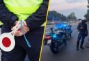 Policjanci na motocyklach zatrzymali pijanego rowerzystę. Na autostradzie A4